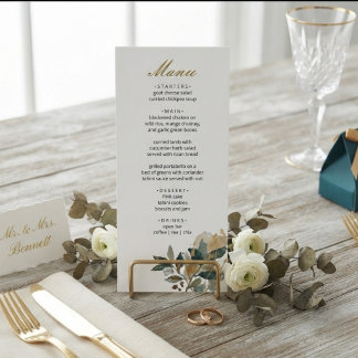 Elegant Botanical Eucalyptus Greenery Calligraphy Menu