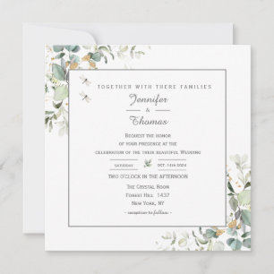 Elegant Botanical Eucalyptus Greenery   Invitation