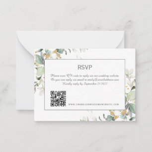 Elegant Botanical Eucalyptus Greenery  QR Code RSV Card