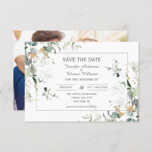 Elegant Botanical Eucalyptus Greenery Save The Date
