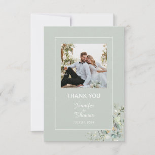 Elegant Botanical Eucalyptus Greenery Succulent Thank You Card