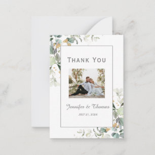 Elegant Botanical Eucalyptus Greenery Thank You    Card