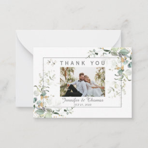 Elegant Botanical Eucalyptus Greenery Thank You  Card