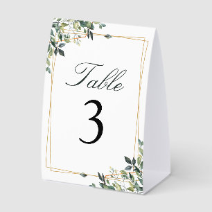 Elegant Botanical Eucalyptus Leaf Table Number