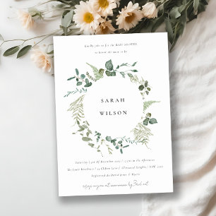Elegant Botanical Eucalyptus Wreath Baby Shower Invitation