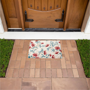 Elegant Botanical Floral Branch Doormat