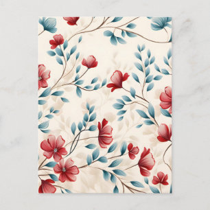 Elegant Botanical Floral Branch Holiday Postcard