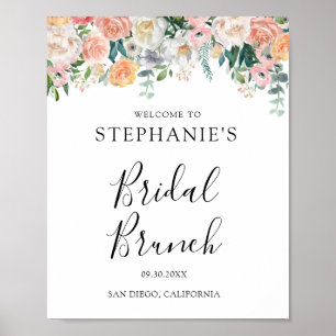 Elegant Botanical Floral Bridal Brunch  Poster