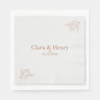 Elegant Botanical Floral Bridal Shower Personalise Napkin