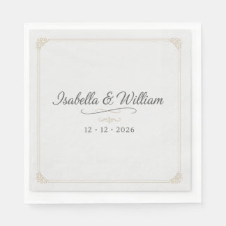 Elegant Botanical Floral Bridal Shower Personalise Napkin