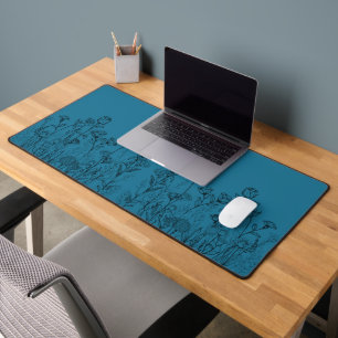 Elegant Botanical Floral Design Desk Mat