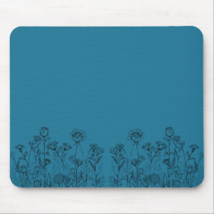 Elegant Botanical Floral Design Mouse Pad
