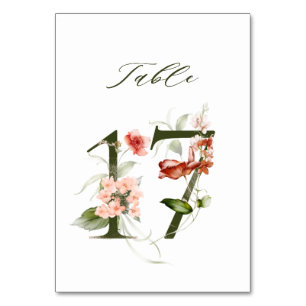 Elegant Botanical Floral Number 17,   Table Number