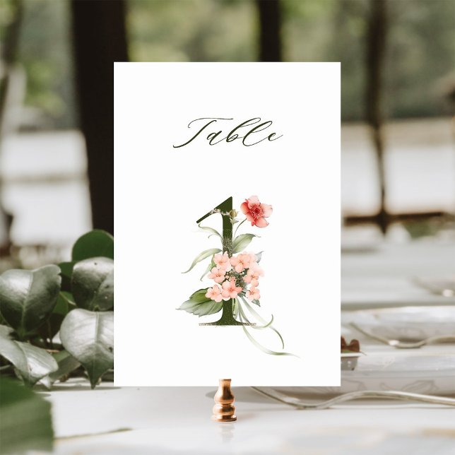 Elegant Botanical Floral Number 1,  Table Number (Creator Uploaded)