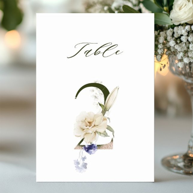Elegant Botanical Floral Number 2,   Table Number (Creator Uploaded)