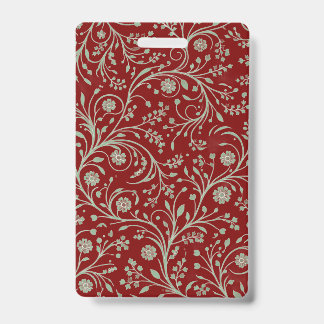 Elegant Botanical Floral Pattern – Minimal Nature ID Badge