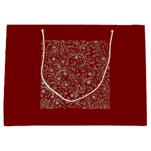 Elegant Botanical Floral Pattern – Minimal Nature  Large Gift Bag
