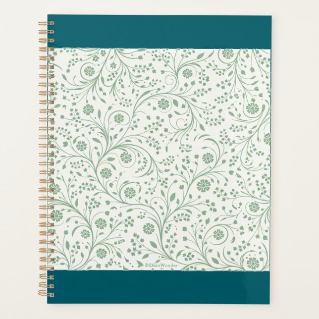 Elegant Botanical Floral Pattern – Minimal Nature  Planner (Front)