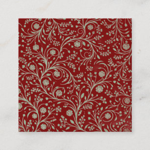 Elegant Botanical Floral Pattern – Minimal Nature  Square Business Card