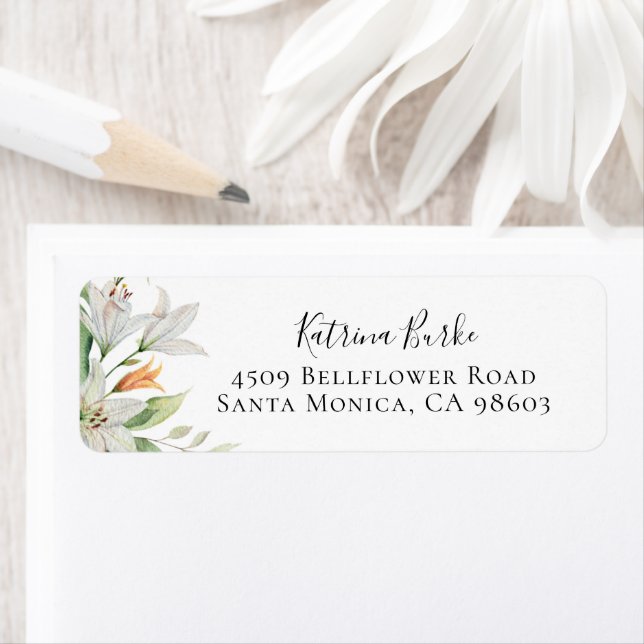 Elegant Botanical Floral Return Address Label (Insitu)