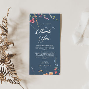 Elegant Botanical Floral Thank You Place Card