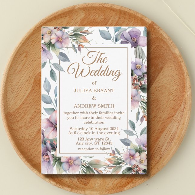 Elegant botanical floral Wedding  invitation (Creator Uploaded)