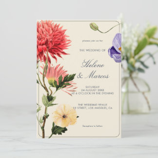 Elegant Botanical Floral Wedding Invitation