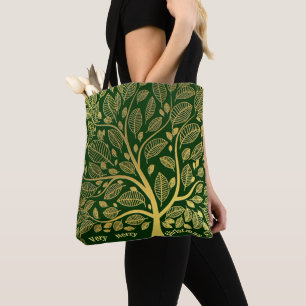 Elegant Botanical Foliage Shopping Christmas  Tote Bag