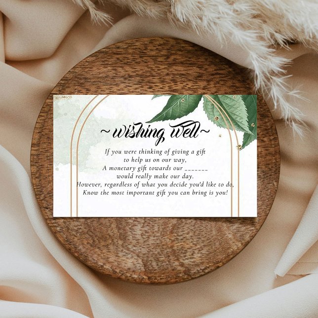 Elegant Botanical Foliage Wishing Well for Wedding Enclosure Card (Creator Uploaded)