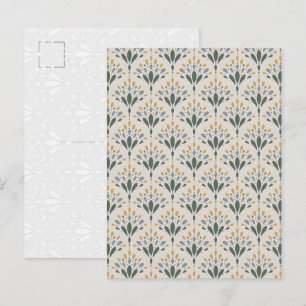 Elegant Botanical Folk Floral Art PostCard