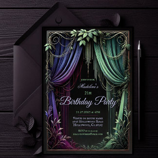 Elegant Botanical Forest Birthday Party Invitation