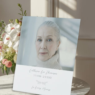 Elegant Botanical Funeral Photo Table Sign