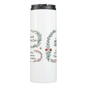 Elegant Botanical Garden Brunch Club Wreath Art Thermal Tumbler