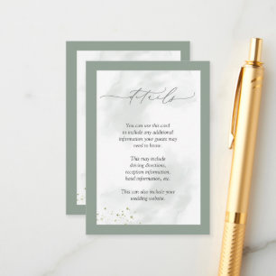 Elegant Botanical Greenery Floral Wedding Details Enclosure Card