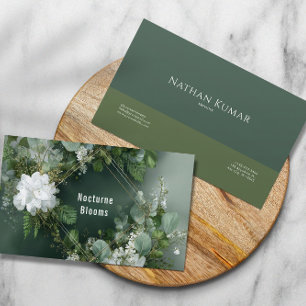 Elegant Botanical Greenery Sage Green & Gold Business Card