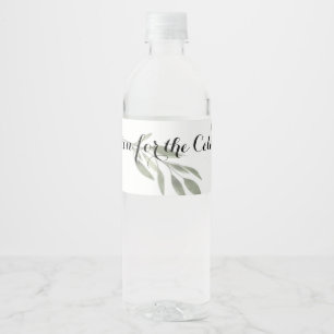 Elegant Botanical Greenery Water Bottle Labels Set