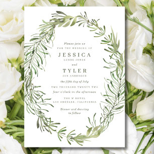 Elegant Botanical Greenery Wedding Invitation