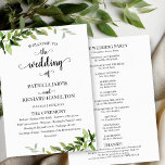Elegant Botanical Greenery Wedding Program<br><div class="desc">Prepare to be captivated by our stunning lush greenery wedding suite! Bursting with beautiful illustrations of eucalyptus leaves and enhanced by romantic calligraphy, this suite is the perfect finishing touch for your magical garden-themed wedding. If you're dreaming of something extra special or have unique requests, don’t hesitate to reach out...</div>