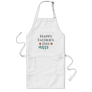 Elegant Botanical Happy Father's Day Long Apron