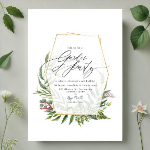 Elegant Botanical Herbarium Greenery Garden Party Invitation