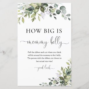 Elegant Botanical How Big is Mummy's Belly Game