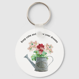 Elegant Botanical Illustration Key Ring