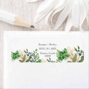 Elegant Botanical Leaf Return Address Label