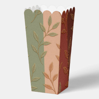 Elegant Botanical Leaves Earth Tone Pattern Favour Box