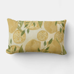 Elegant Botanical Lemon Greenery    Lumbar Cushion