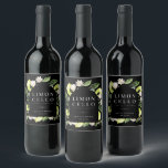 Elegant Botanical Lemons Frame Limoncello Wine Lab Wine Label<br><div class="desc">Elegant watercolor botanical lemons,  leaves and blossoms arch frame,  limoncello beverage label in classic black colour. Template lines for your names and event date.</div>