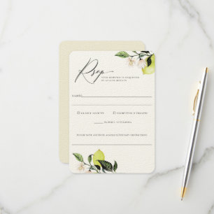 Elegant Botanical Lemons Wedding Food Allergy Rsvp Card