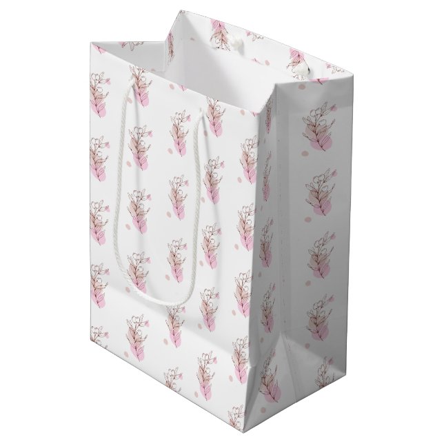 Elegant Botanical Line Art Favour Bag (Front Angled)