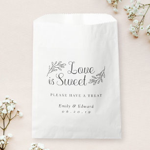 Elegant Botanical Love is Sweet Wedding Favour Bag