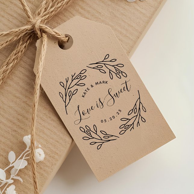 Elegant Botanical Love is Sweet Wedding Favour Self-inking Stamp (Creator Uploaded)